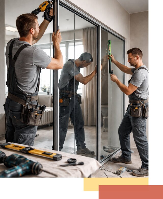 Каркасные стеклянные перегородки под ключ в Кимовске