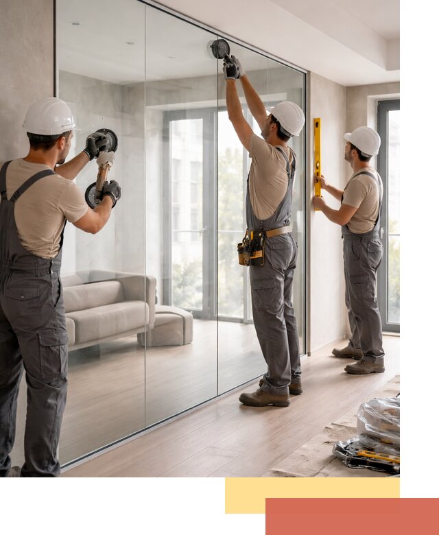 Перегородки из закаленного стекла в Кимовске для офисов и квартир