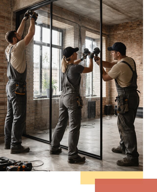 Стеклянные перегородки лофт — изготовление и монтаж в Кимовске