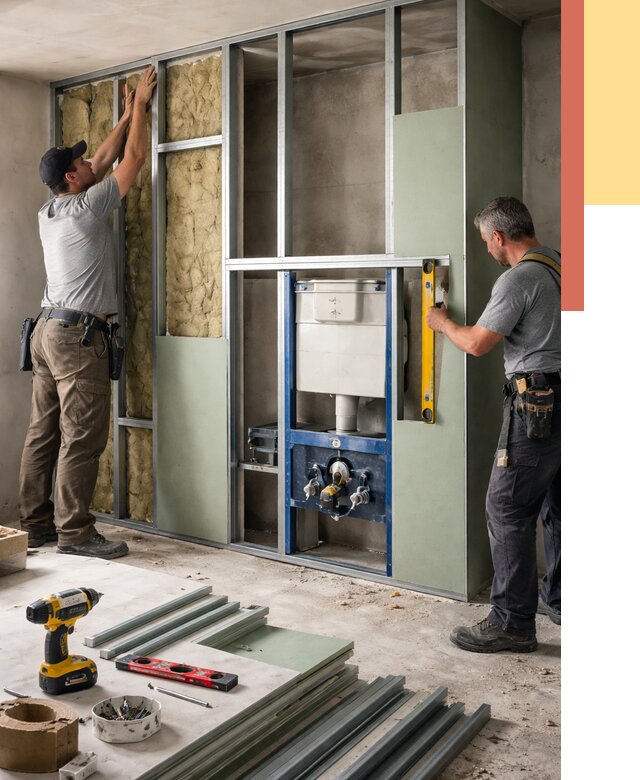 Установка сантехнических перегородок в Кимовске от 8762 руб. | ОТДЕЛОЧНИК-Кмв