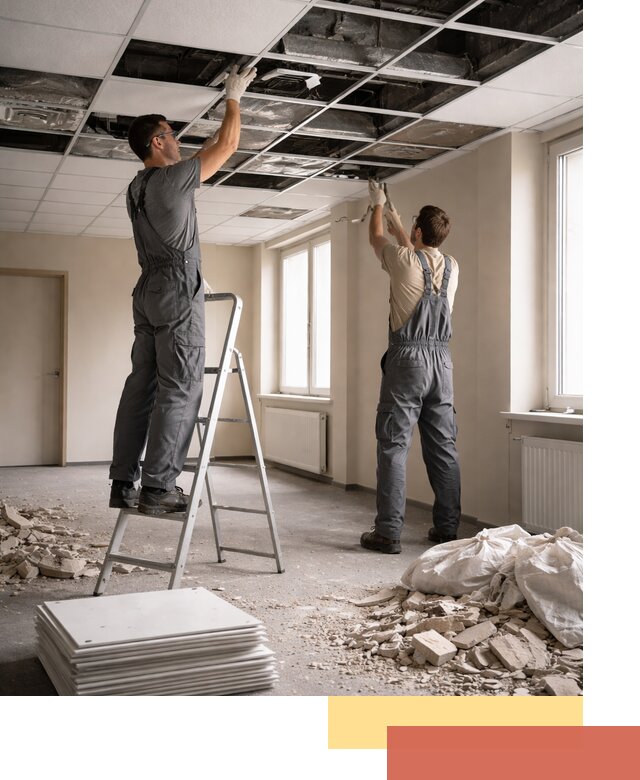 Демонтаж потолков Армстронг профессионально в Кимовске