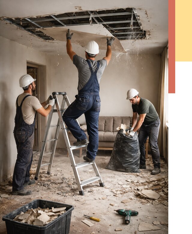 Демонтаж гипсокартонного потолка в Кимовске от 433 руб. за м2 — ОТДЕЛОЧНИК-Кмв