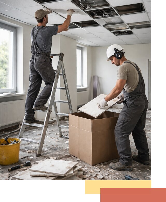 Демонтаж потолочной плитки в Кимовске быстро и аккуратно