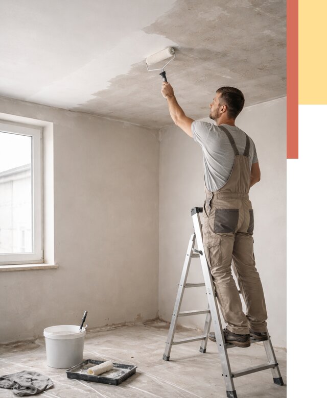 Грунтовка потолка в Кимовске от 2577 руб. — быстро и недорого | ОТДЕЛОЧНИК-Кмв