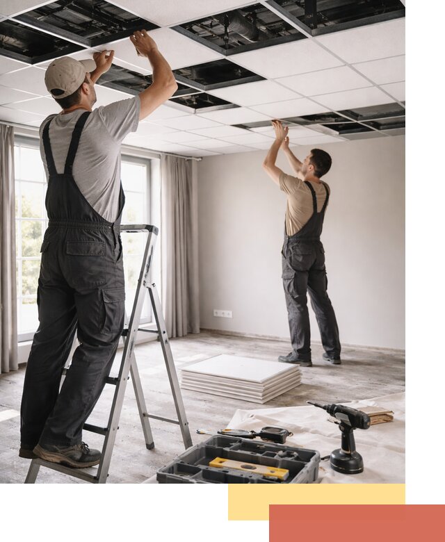 Замена плит подвесного потолка в Кимовске быстро и качественно