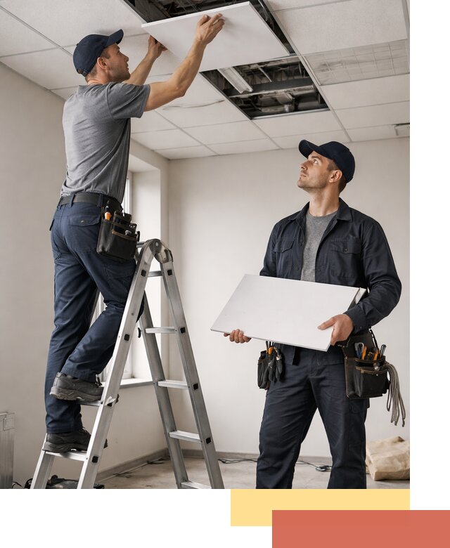 Обслуживание подвесного потолка в Кимовске — ремонт и чистка