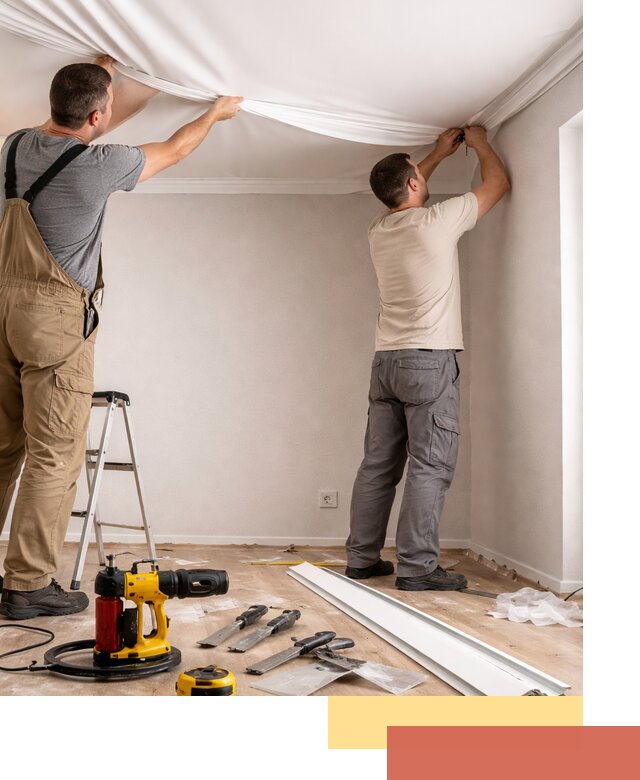 Монтаж ПВХ натяжного потолка в Кимовске качественно и быстро