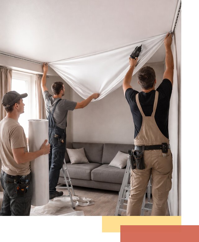 Монтаж сатинового натяжного потолка в Кимовске качественно и быстро