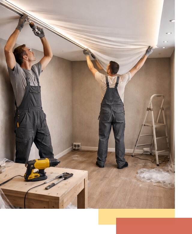 Монтаж натяжного потолка с подсветкой в Кимовске цена и сроки