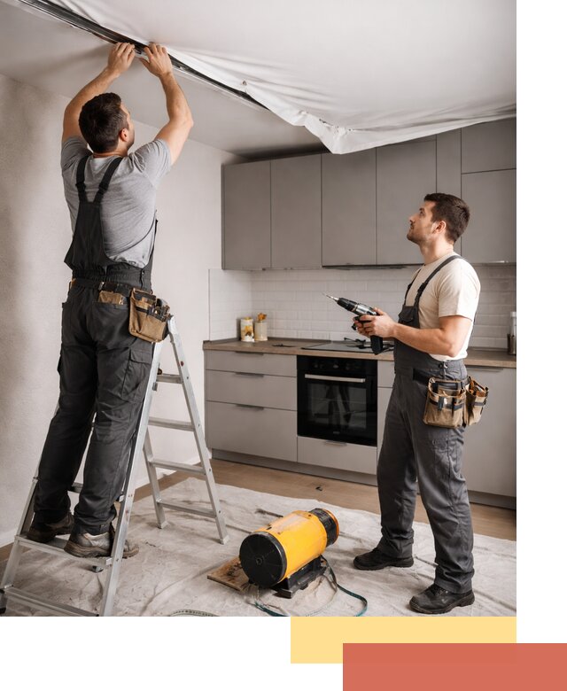 Монтаж натяжного потолка на кухне в Кимовске