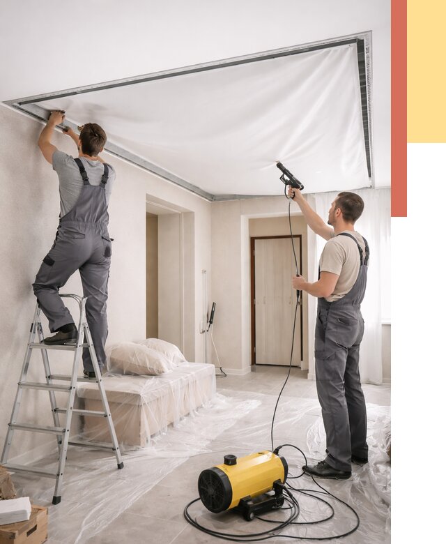 Монтаж натяжного потолка в прихожей в Кимовске от 2732 руб. под ключ | ОТДЕЛОЧНИК-Кмв