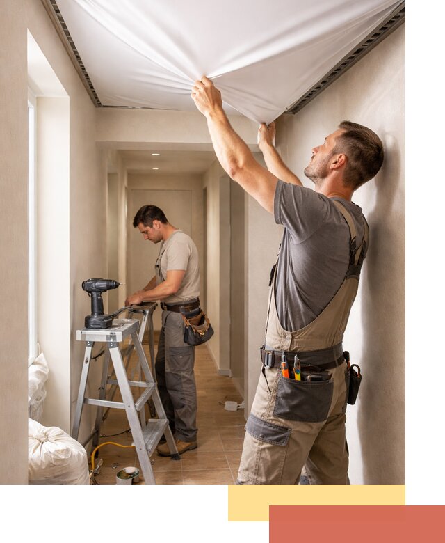 Монтаж натяжного потолка в прихожей в Кимовске