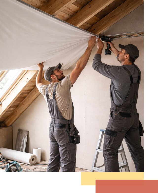 Монтаж натяжного потолка в мансарде в Кимовске