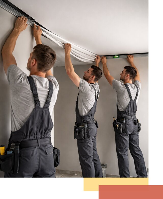 Теневые натяжные потолки в Кимовске: монтаж и отделка быстро и качественно