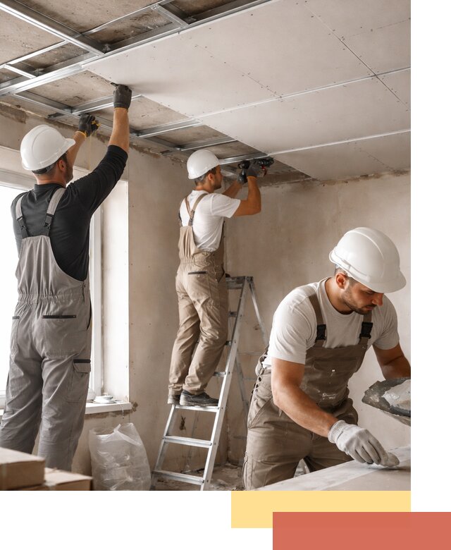 Одноуровневый потолок из гипсокартона в Кимовске — монтаж и отделка