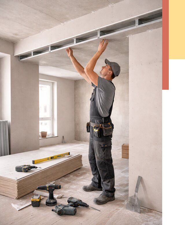 Потолок из гипсокартона с нишей в Кимовске от 1289 руб. под ключ | ОТДЕЛОЧНИК-Кмв