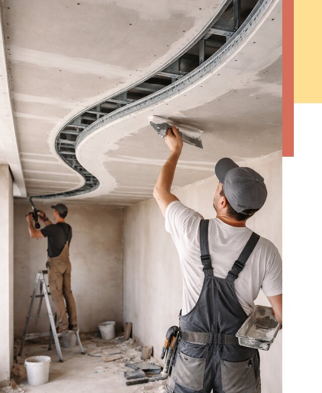 Криволинейный потолок из гипсокартона в Кимовске от 2165 руб./м2 | ОТДЕЛОЧНИК-Кмв