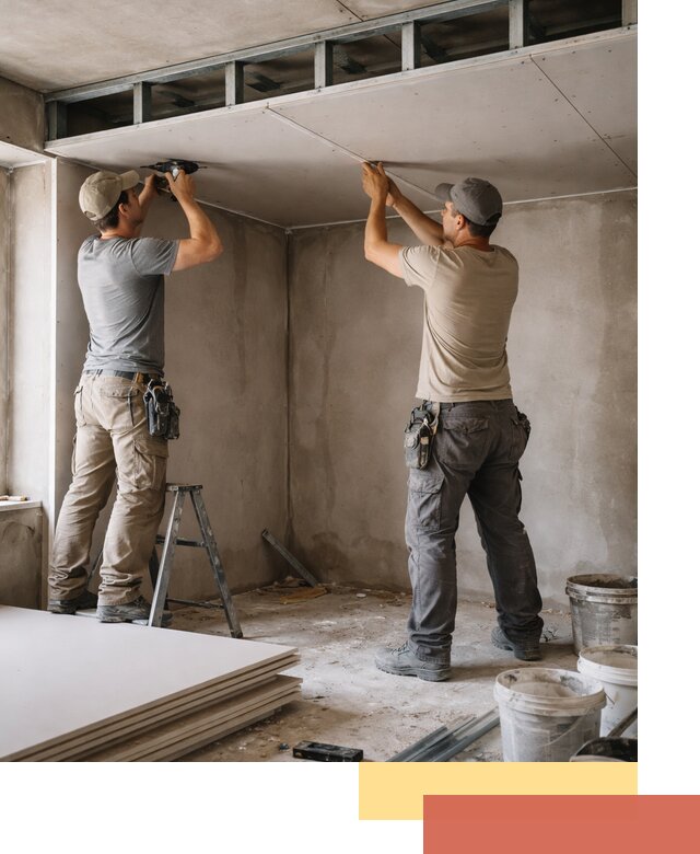 Короб из гипсокартона на потолке под ключ в Кимовске