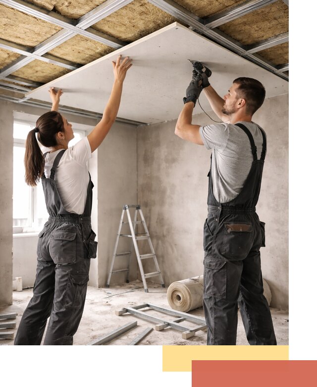 Звукоизоляция потолка из ГКЛ в Кимовске профессионально и надежно