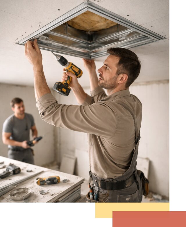 Монтаж люка в потолок из ГКЛ в Кимовске