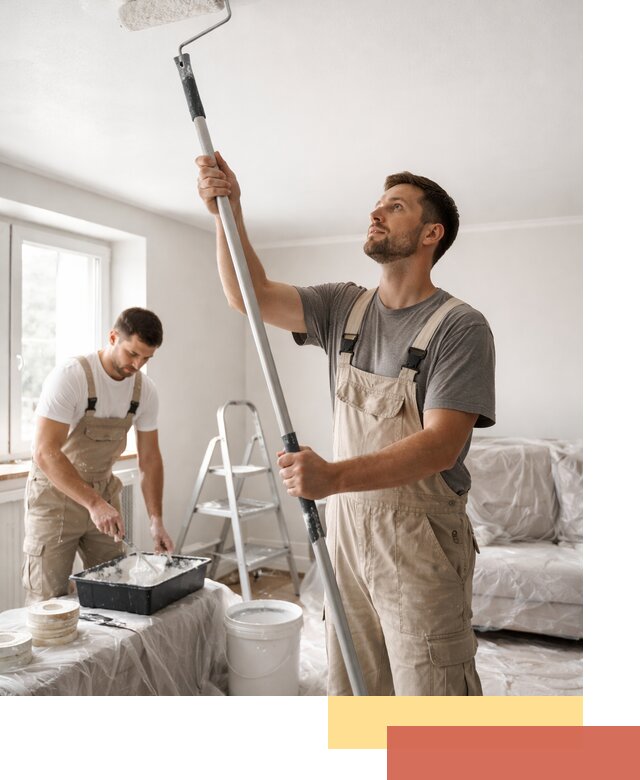 Покраска потолка водоэмульсионной краской в Кимовске