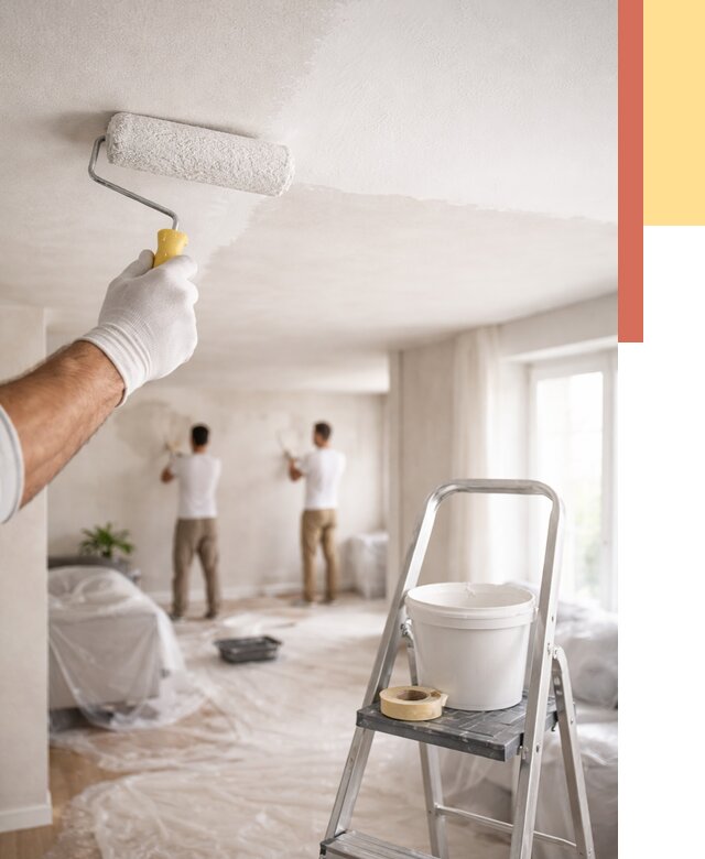 Покраска потолка акриловой краской в Кимовске от 2577 руб. | ОТДЕЛОЧНИК-Кмв