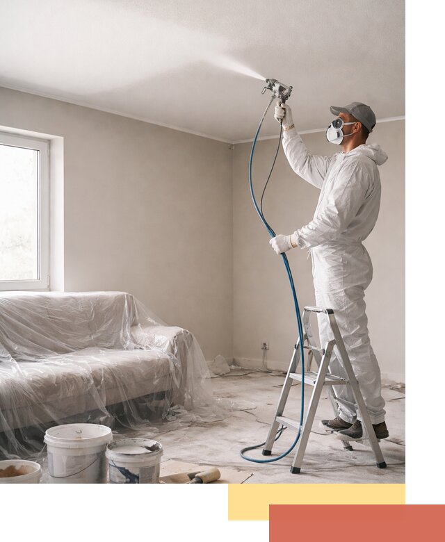 Покраска потолка краскопультом в Кимовске быстро и качественно