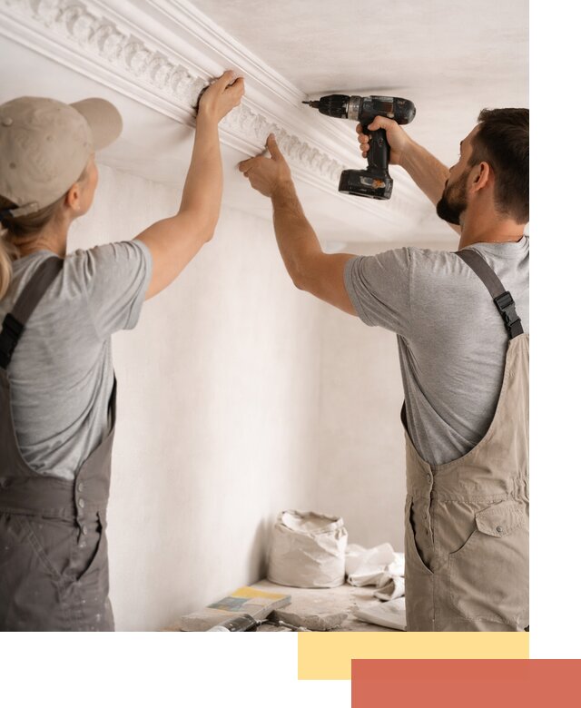 Профессиональный монтаж лепнины на потолок в Кимовске