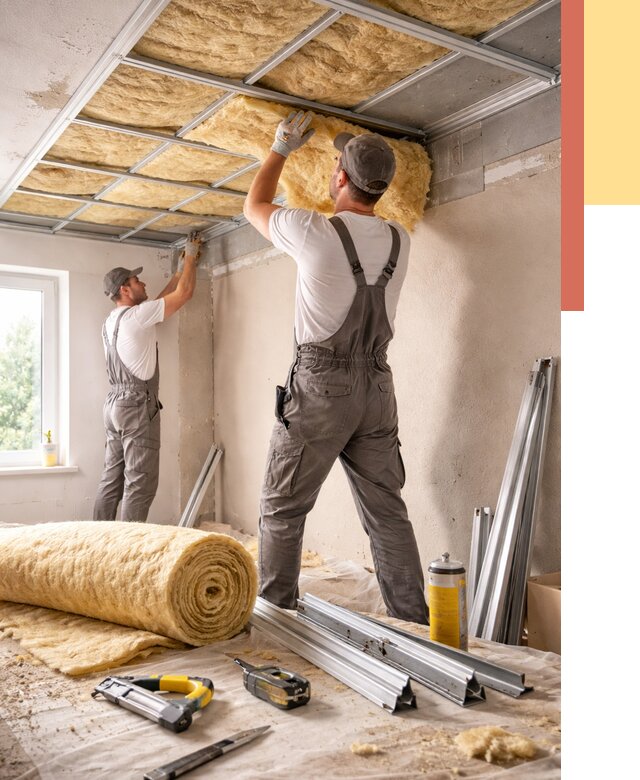 Утепление потолка в Кимовске от 7422 руб/м2 — недорого, быстро, под ключ | ОТДЕЛОЧНИК-Кмв