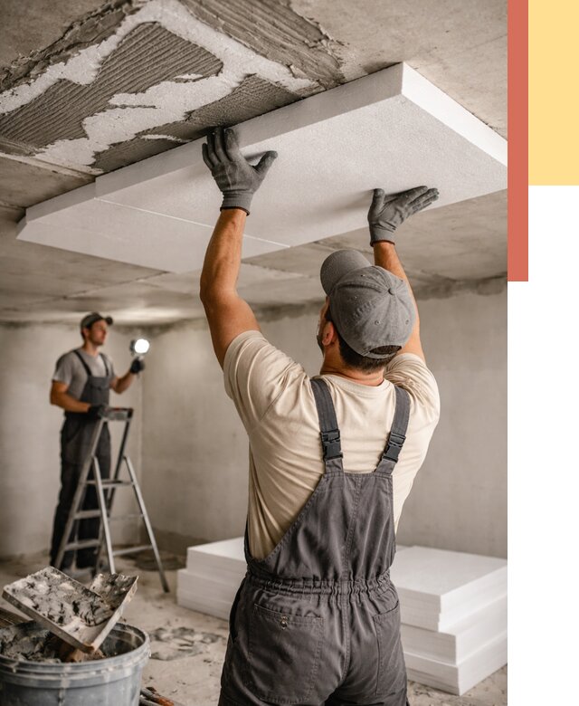 Утепление потолка пенопластом в Кимовске от 4639 руб/м2 — недорого и быстро | ОТДЕЛОЧНИК-Кмв