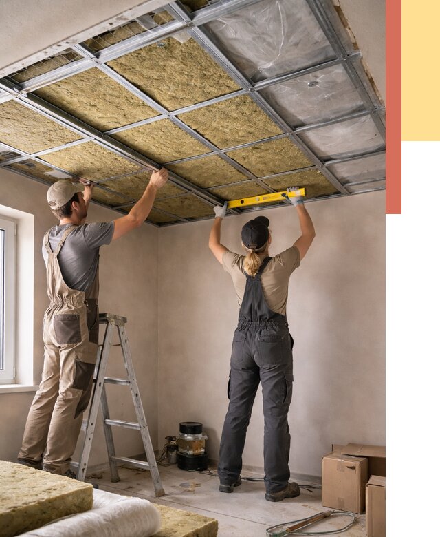 Шумоизоляция потолка в Кимовске от 1289 руб. под ключ — услуги ОТДЕЛОЧНИК-Кмв