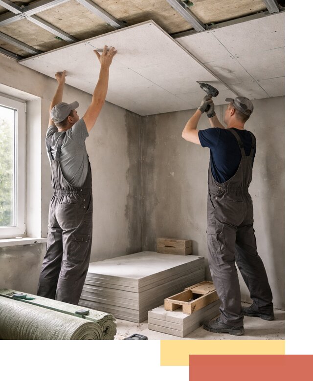 Шумоизоляция потолка панелями ЗИПС в Кимовске